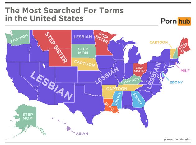 Lesbian X Rated Cartoons - MILFs? Cartoons? These Are Pornhub's Most Popular Search ...