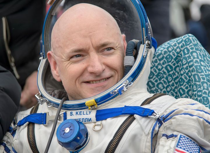 Astronaut Scott Kelly returned from nearly a year in space Tuesday with a certain youthful glow.