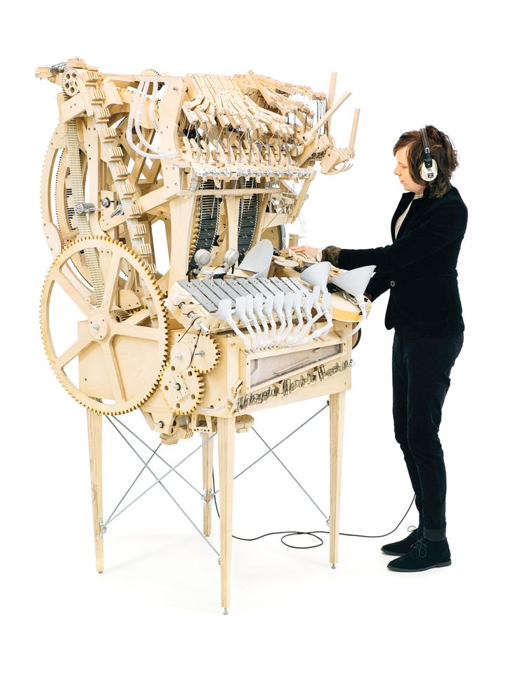 Swedish musician Martin Molin spent a year on a machine that turns marbles into part of a musical instrument.