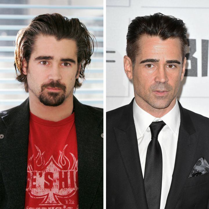 (L) Colin Farrell as Billy Callahan (R) Colin Farrell at the Moet British Independent Film Awards on Dec. 6, 2015 in London, England