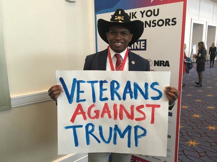 Brian Hawkins, who lives in Arlington, Virginia, describes himself as a veteran against Trump. Hawkins said he sees Trump as divisive and not good for the Republican Party.