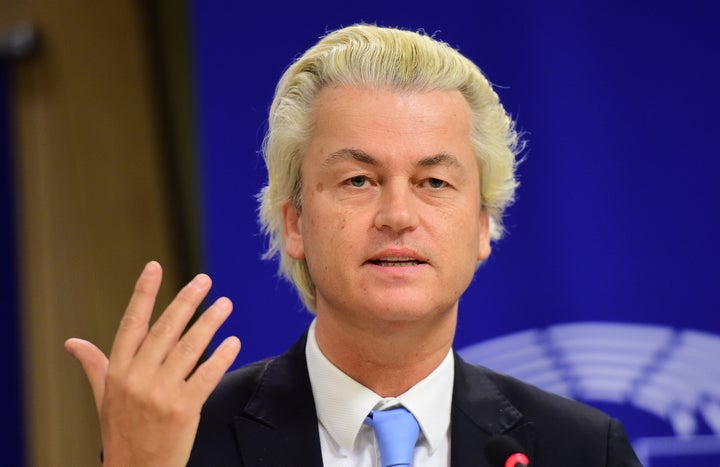 Geert Wilders of the Dutch Freedom Party holds a press conference at the European Parliament in Brussels. Wilders expressed support for Trump on Twitter late last year.