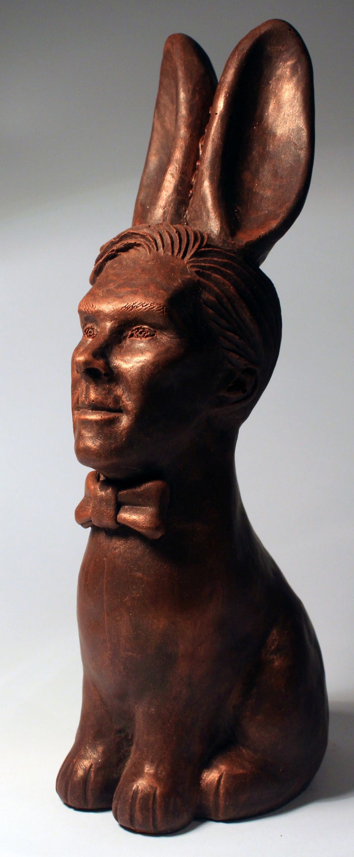 The chocolate Cumberbunny is described as a delicious Belgian chocolate rabbit with a handsome face and a tasty bottom.