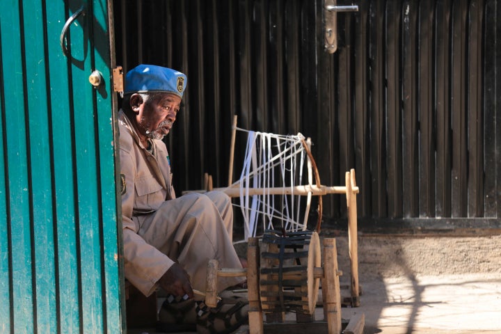 Tariku, an Ethiopian weaver.