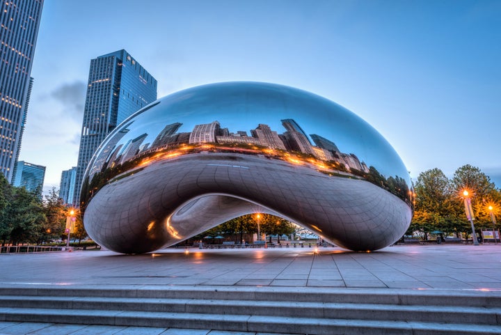 The "cloud bridge" in Chicago's Millennium Park.