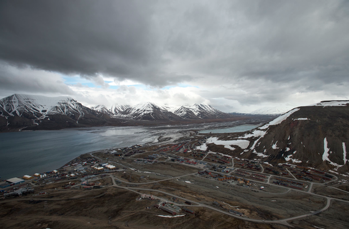 Overlooking the town of Longyearbyen, Svalbard.