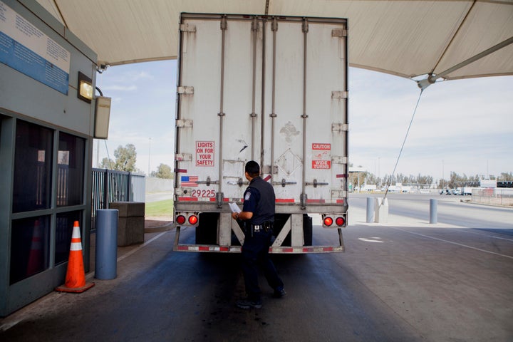 U.S. Customs and Border Protection officers often inspect vehicles at the Calexico East Port of Entry in Calexico, California. An official said most smuggling attempts involved citizens from the U.S. and Mexico.