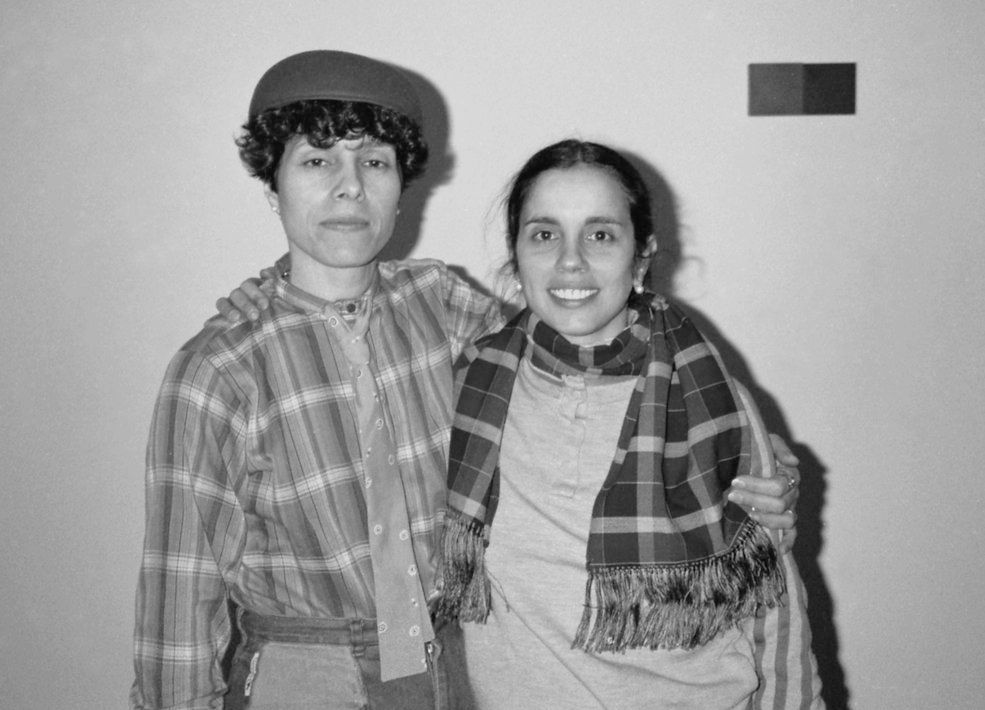 Raquelin (left) and Ana Mendieta (right) in 1985.
