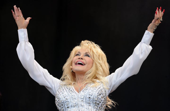Dolly Parton performs at the Glastonbury Festival June 2014.