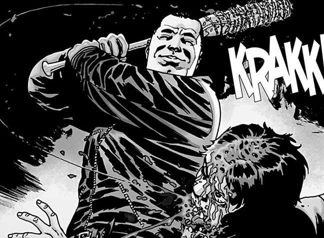 Negan kills Glenn with Lucille.