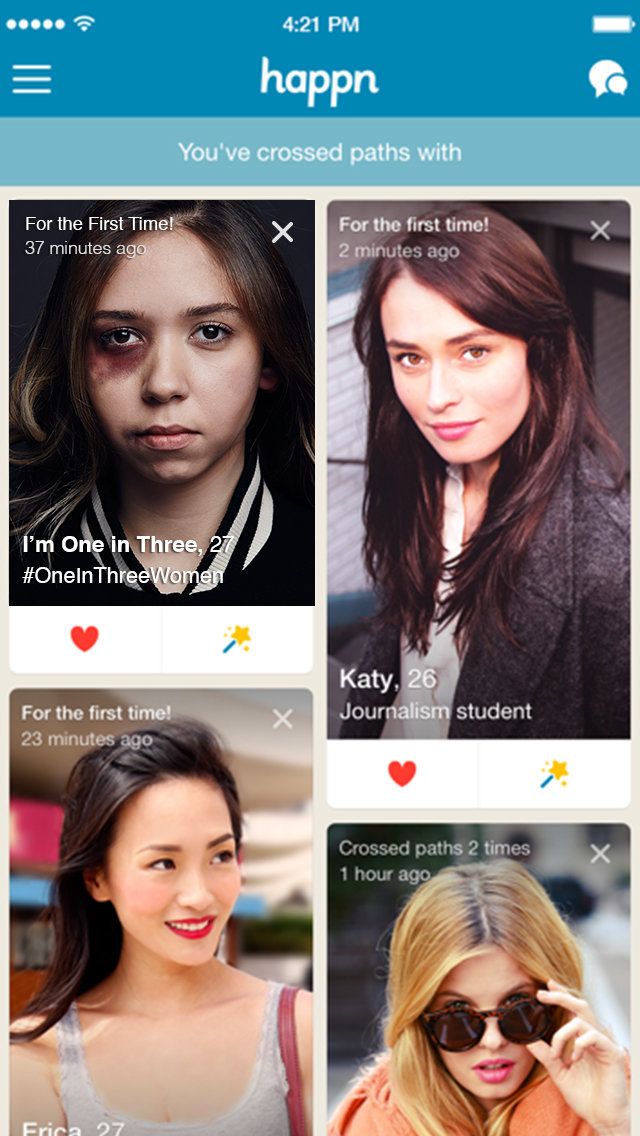 Happn will show profiles of victims of violence alongside regular users of the app.