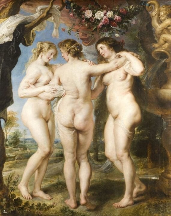 Peter Paul Rubens, "The Three Graces," 1635