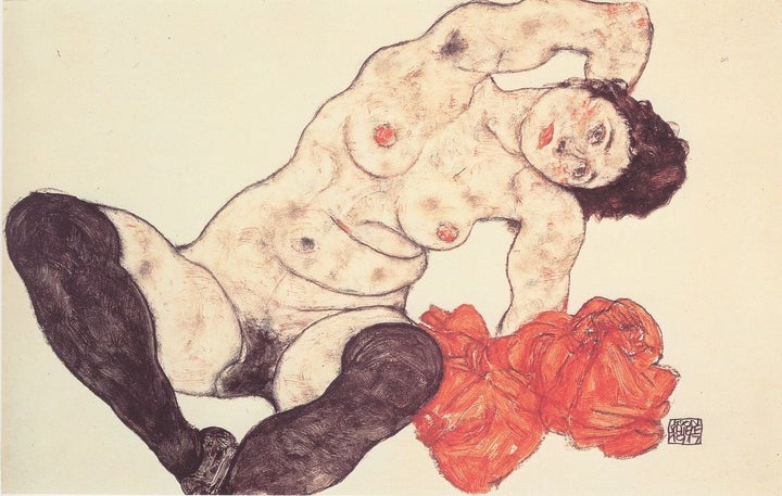 Egon Schiele, "Sitting Girl," 1917