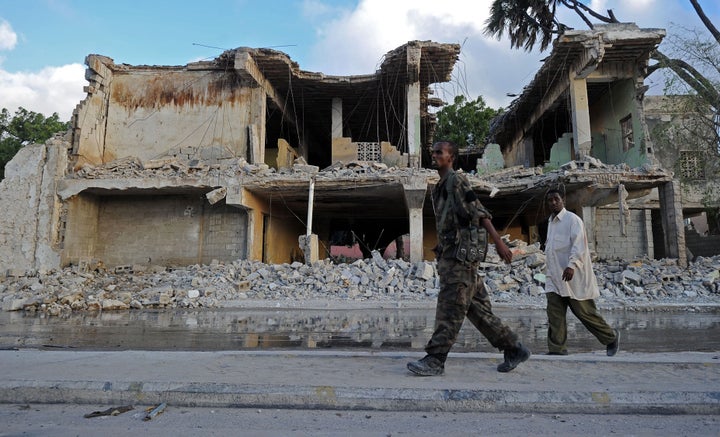 Yusuf was born in Somalia and fled the country's civil war with her family in 1991 for a Kenyan refugee camp. The Somali capital Mogadishu is pictured here.