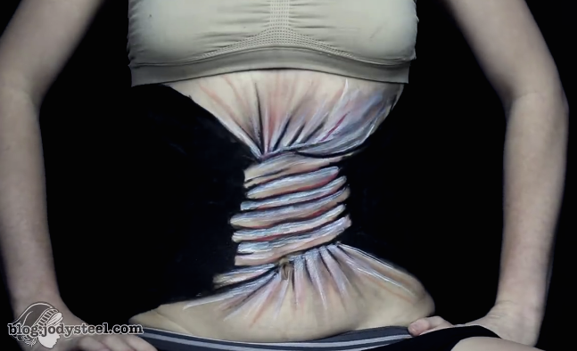 Jody Steel is an artist previously known for her well-known "<a href="https://www.huffpost.com/entry/leg-drawings-jody-steel_
