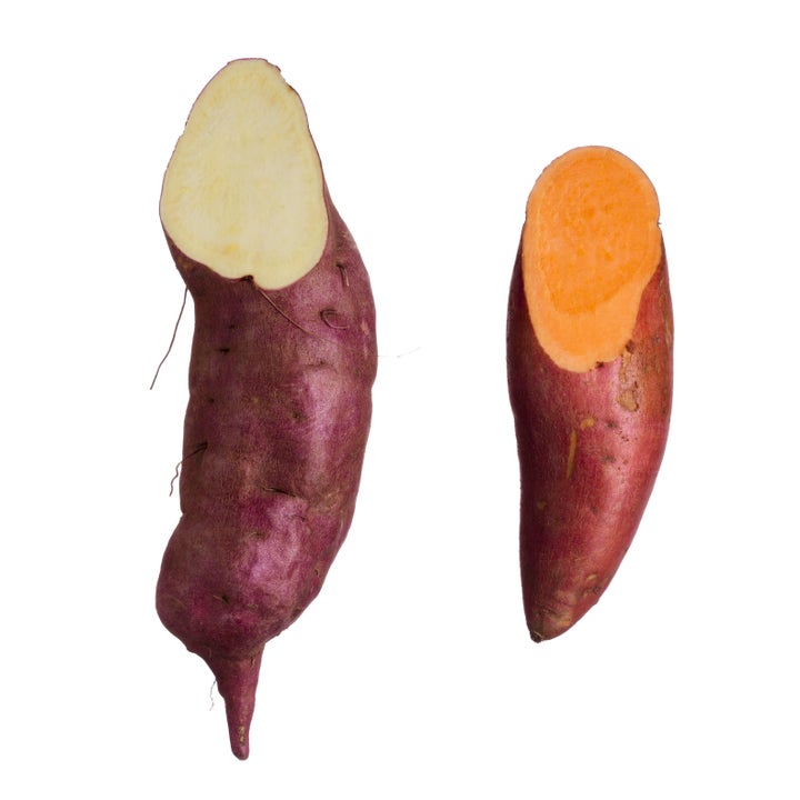 White sweet potato (left), Orange sweet potato (right)