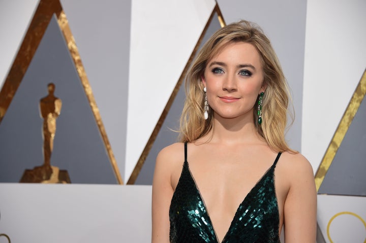 Actress Saoirse Ronan arrives on the red carpet for the 88th Oscars on Feb. 28, 2016 in Hollywood, California.