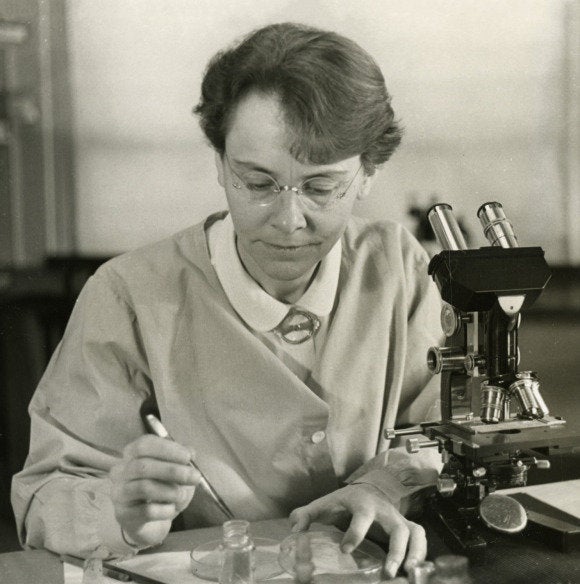 Temple-Wood has worked on hundreds of articles about women scientists for Wikipedia. One example is a biography on Barbara McClintock (pictured), a cytogeneticist who was awarded a 1983 Nobel Prize.