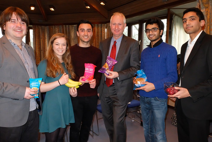 L-R: Stephen Woodmansey, Emily Payne, James D'Rozario, MP Daniel Zeichner, Ravi Thakar, Shivan Thakrar