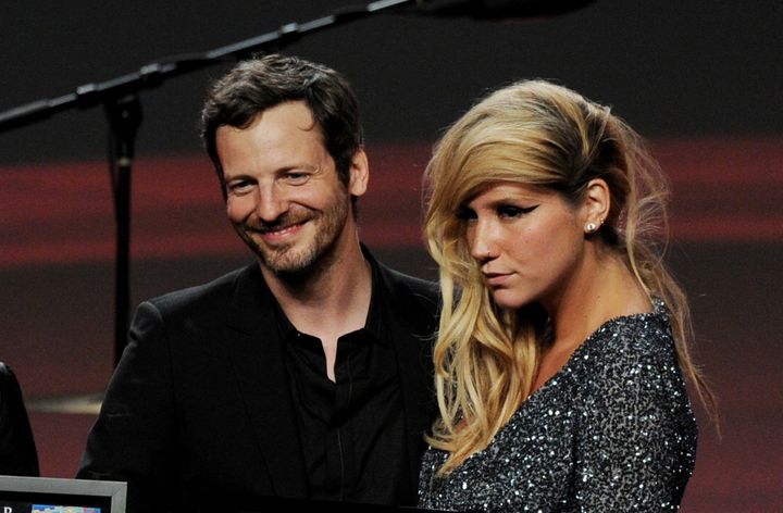 Lukasz 'Dr. Luke Gottwald and singer Kesha pose onstage at the 28th Annual ASCAP Pop Music Awards at the Kodak Ballroom on April 27, 2011 in Los Angeles, California.
