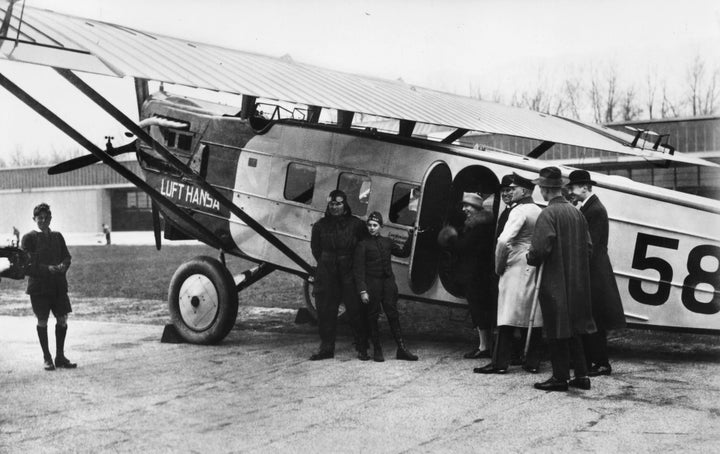 Brave people board Deutsche Lufthansa's Dornier Komet III flight from Berlin to Zurich in 1926.