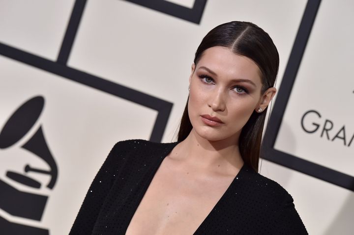 Model Bella Hadid arrives at The 58th GRAMMY Awards at Staples Center on Feb. 15, 2016 in Los Angeles, California.