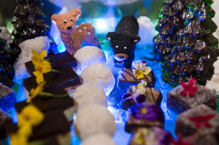 Desert items are seen during a preview a day before the state dinner for Canadian Prime Minister Justin Trudeau at the White House March 9, 2016 in Washington, D.C.