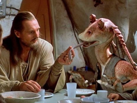 Ahmed Best (right) starred with Liam Neeson in 'Star Wars: The Phantom Menace'