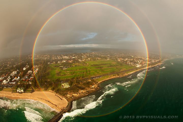 Colin Leonhardt took this image of a 360-degree rainbow from a helicopter above Cottesloe Beach, near Perth, Australia.