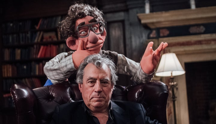 Terry Jones with a puppet of 20th century economist Hyman Minsky.