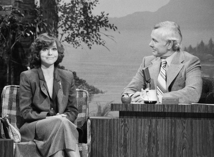 Actress Sally Field and host Johnny Carson on "The Tonight Show," Feb. 20, 1979.