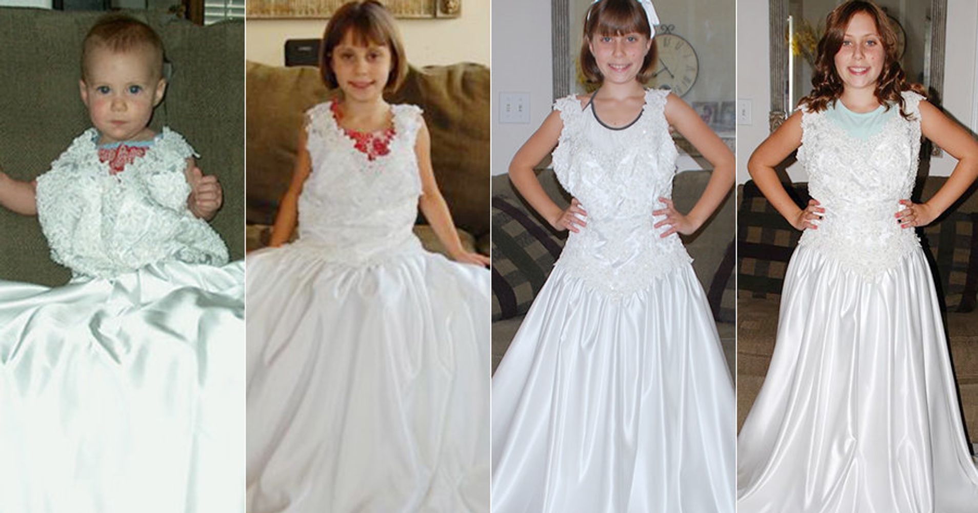 Mom Takes Annual Pic Of Daughter In Wedding Gown To Watch Her Grow ...