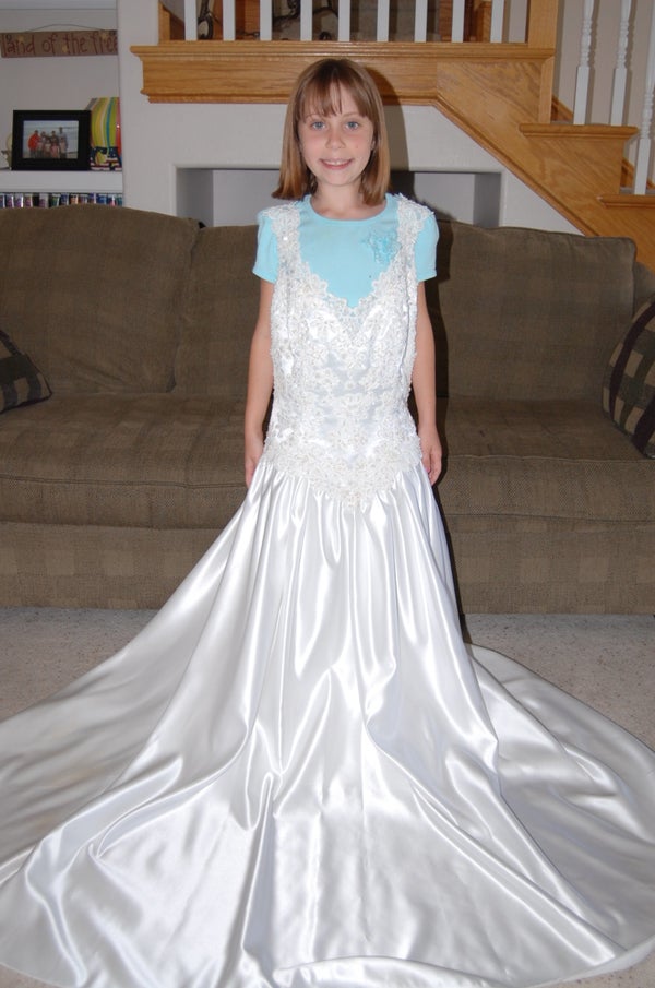 Flowy tween wedding dress