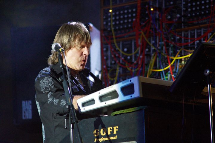 Keith Emerson of Emerson Lake and Palmer performs on stage during day two of High Voltage Festival at Victoria Park on July 25, 2010 in London, England