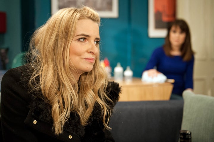 Emma Atkins as Charity Dingle on her return to Emmerdale