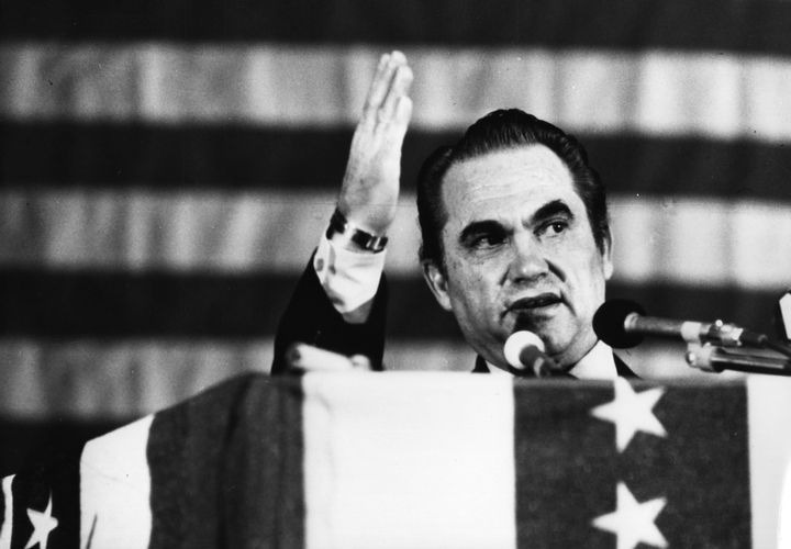 Alabama Gov. George Wallace, speaking on May 16, 1972, was a candidate for the Democratic presidential nomination that year.