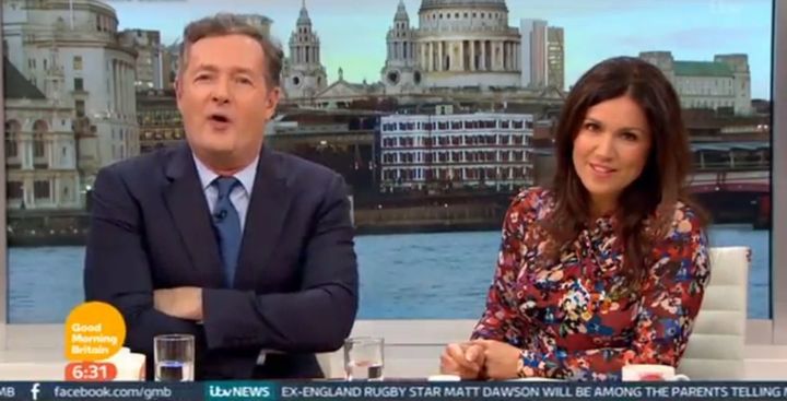 Susanna Reid, looking as gleeful as ever to be seated next to Piers Morgan