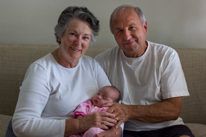 Working grandparents will be allowed to share Shared Parental Leave (picture posed by models).