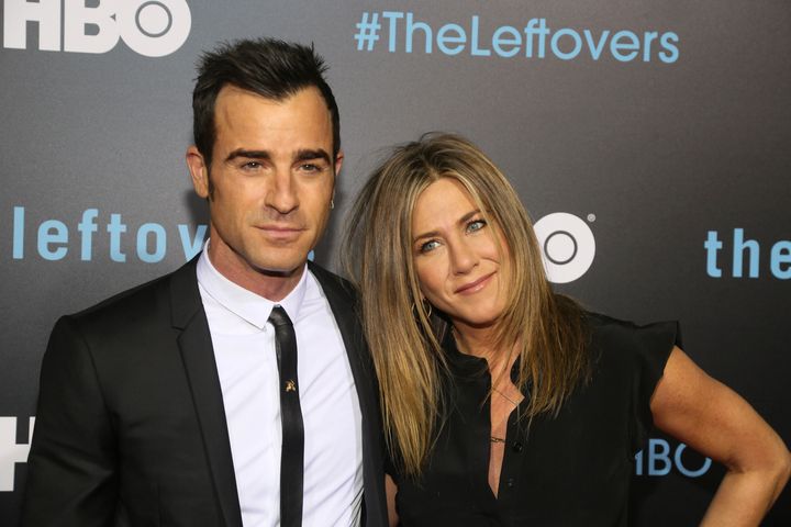 <strong>Jennifer Aniston with husband Justin Theroux</strong>