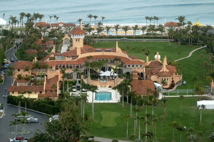 An aerial view of Mar-a-Lago, the sprawling estate of Donald Trump, in Palm Beach, Florida.