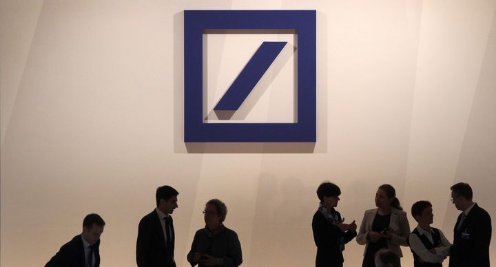 The logo of Deutsche Bank.