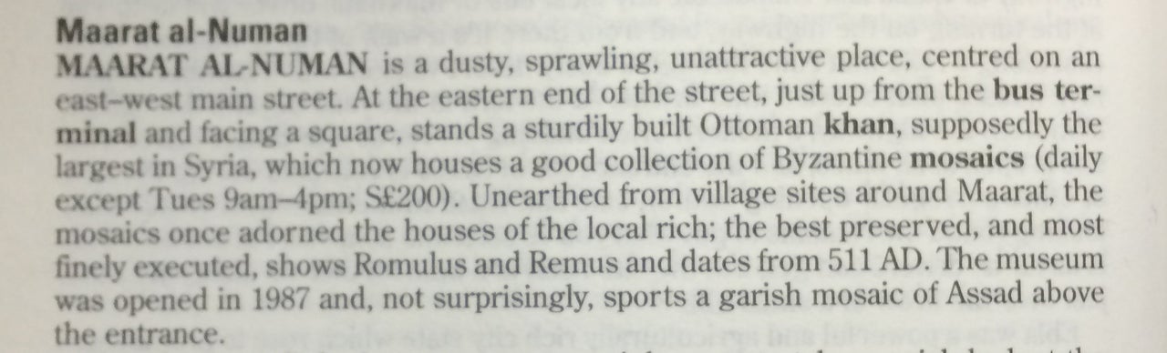 "...the mosaics once adorned the houses of the local rich; the best preserved, and most finely executed shows Romulus and Remus and dates from 511 AD"