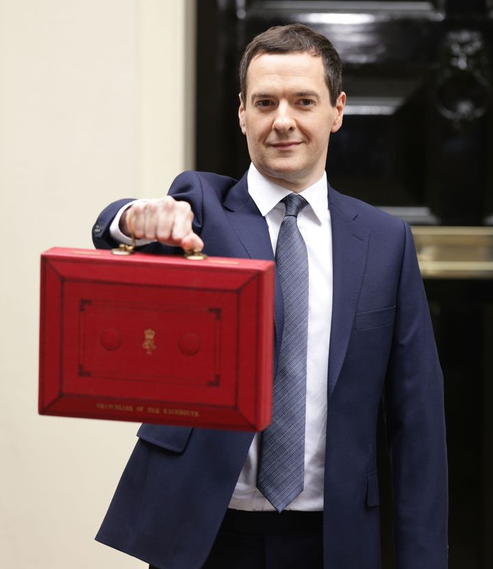 George Osborne, with his Budget box