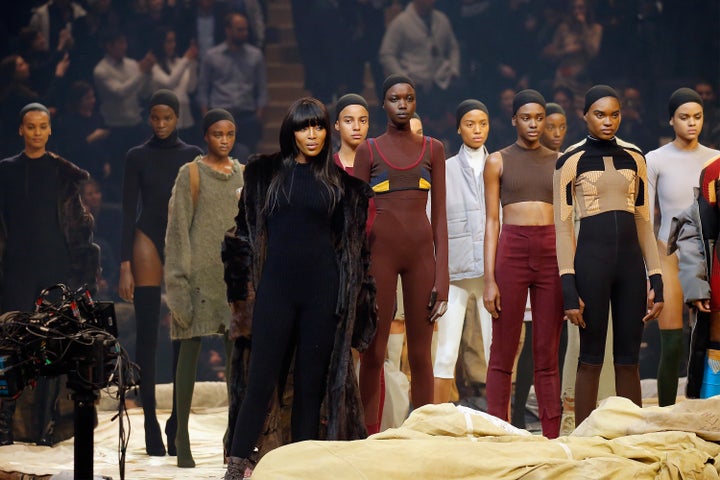 Models at the Kanye West Yeezy Season 3 show.