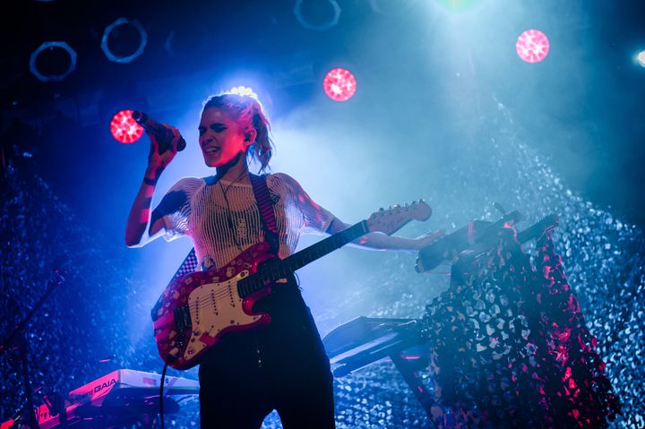 Canadian singer Grimes reportedly received electric shocks onstage during her performance in Dublin Tuesday night. 
