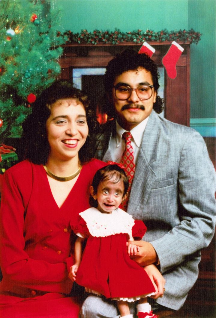 Lizzie, at 10 months, with her mother and father. "My dad is hilarious...I grew up not feeling sorry for myself, because there was always a way that my dad would make us laugh," Velasquez said. "And I think that's why I'm able to not take my situation too seriously, because at the end of the day no matter what I'm going through there's always someone else who's going through something worse."