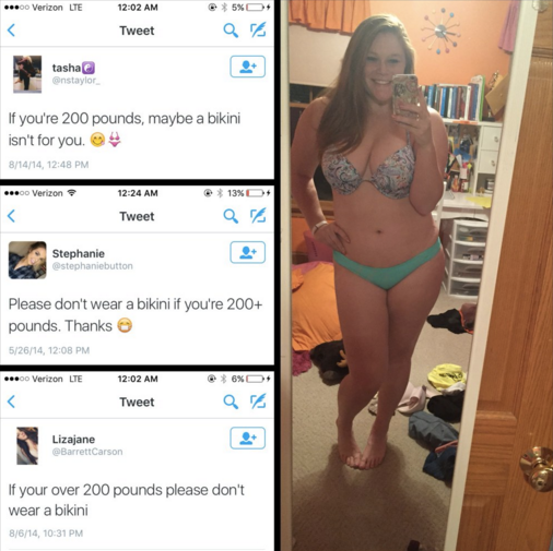 Sara Petty, 20, is shutting down body-shamers, one tweet at a time.