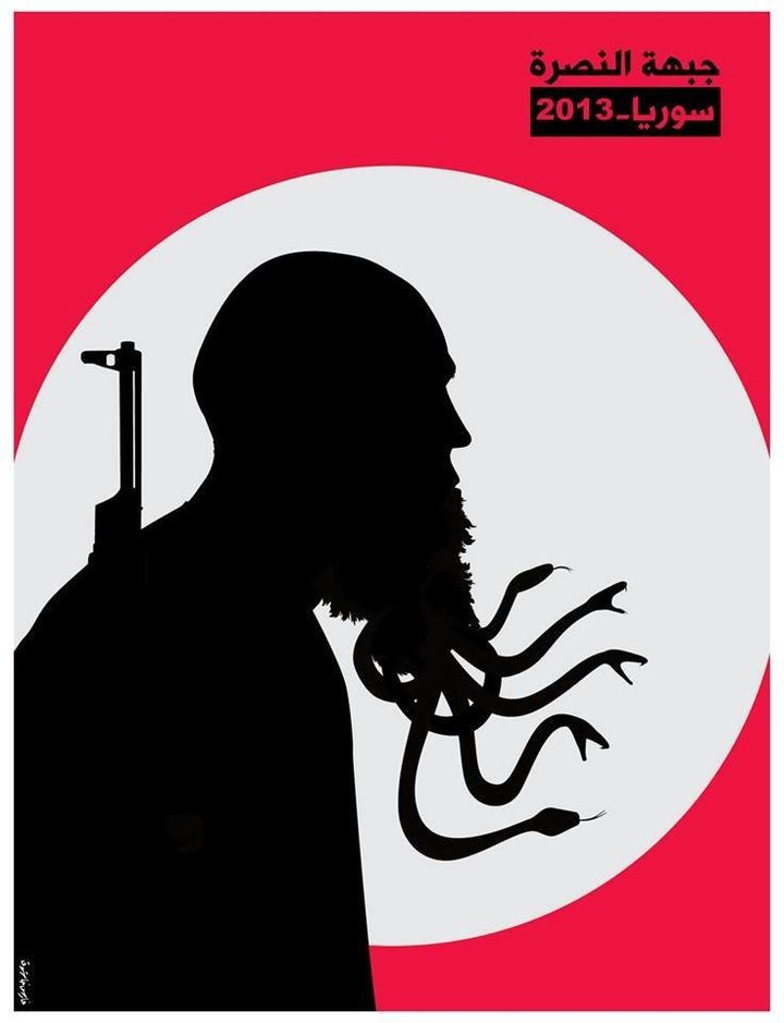 "Jabhat al-Nusra" A poster following the emergence of al-Qaida's branch in Syria.