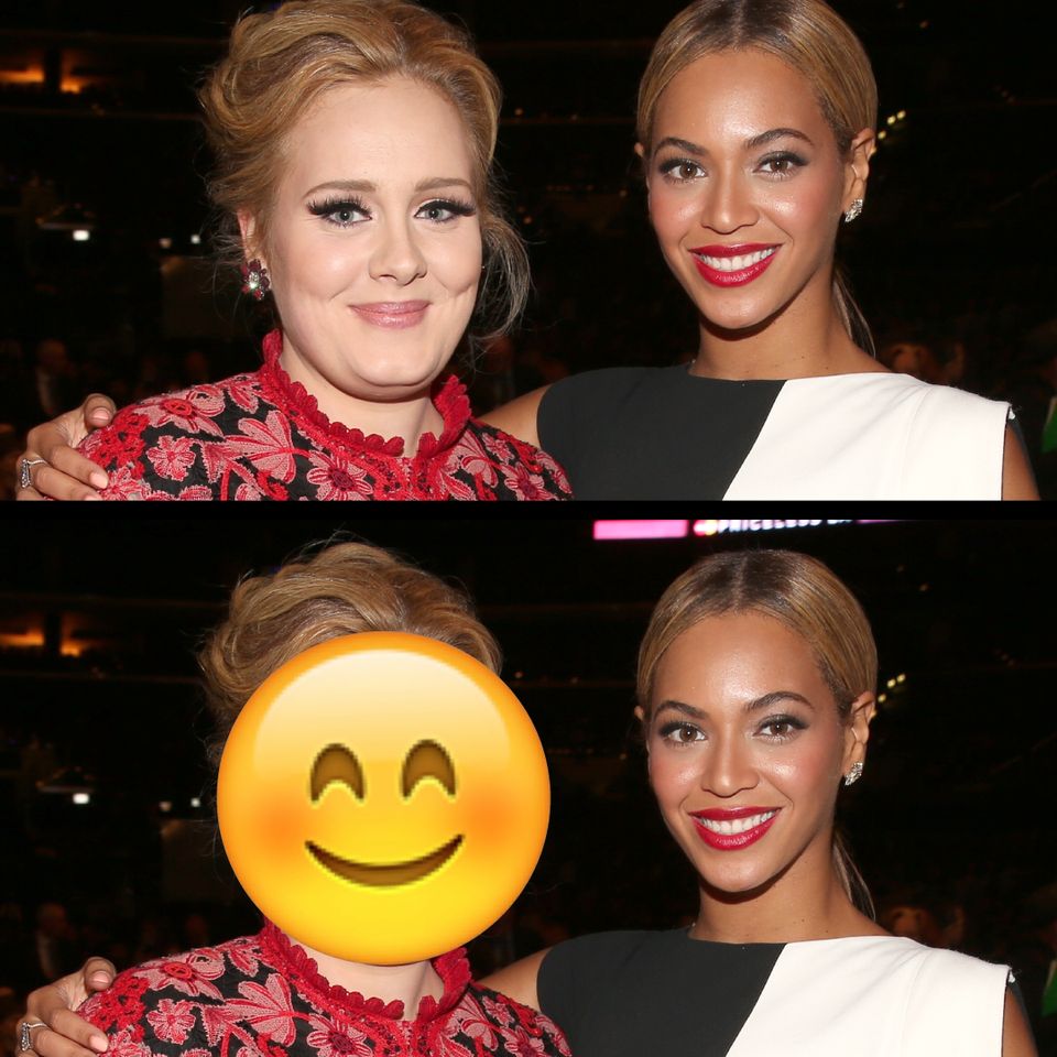 The OMG I'm taking a picture with Bey Emoji