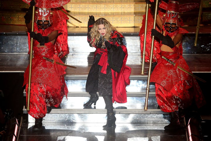 Madonna on stage during her current 'Rebel Heart' World Tour